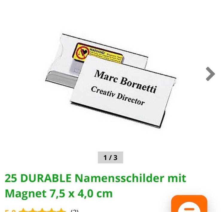 Namensschild mit Magnet in Dortmund