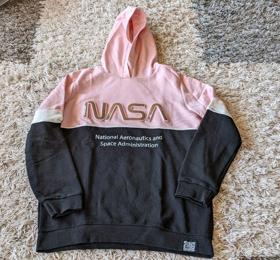 Neuwertiger NASA Hoodie, C&A, rosa weiß schwarz, 158 164 in Weilerbach