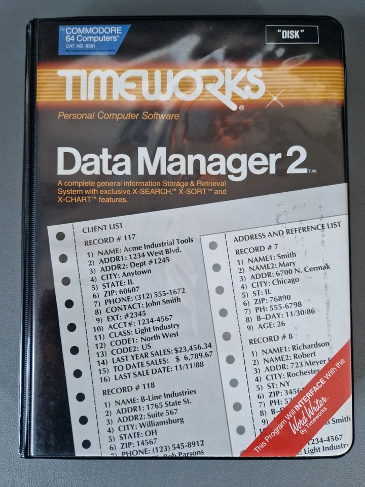 C64 Data Manager 2 Software (Timeworks) Eng. Version in Sankelmark