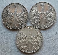 3 Silbermünzen 5 Deutsche Mark Silberadler Heiermann Leipzig - Probstheida Vorschau