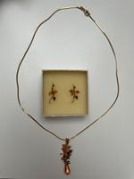 Kette Ohrringe Set Schmuckset Bernstein Gold Vintage Anhänger Brandenburg - Bernau Vorschau