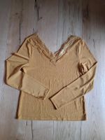 H&M Shirt, Bluse, Gr. L, gold, senfgelb, glänzend, edel, Spitze Baden-Württemberg - Aichtal Vorschau