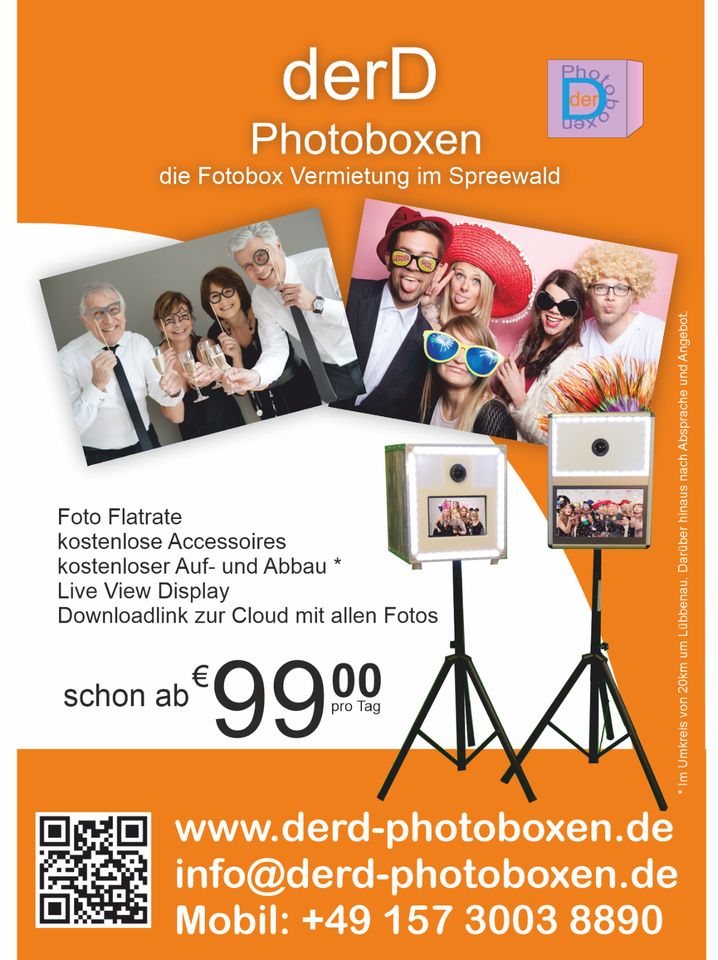 Fotobox zum mieten Lübbenau, Lübben, Luckau, Vetschau, Calau in Brandenburg  - Lübbenau (Spreewald) | Reise und Eventservice | eBay Kleinanzeigen ist  jetzt Kleinanzeigen