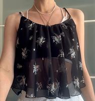 Tally Weijl Chiffon Croptop schwarz geblümt xs/34 Hessen - Kassel Vorschau