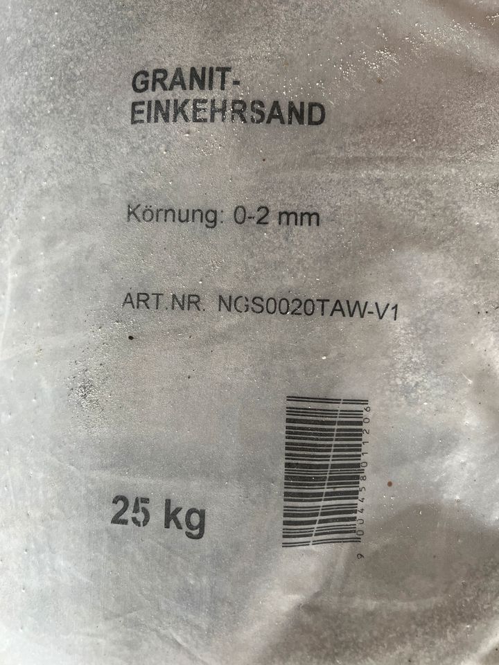 Edelbrechsand Granit Einkehrsand 0-2mm 25kg 8 Säcke in Teublitz