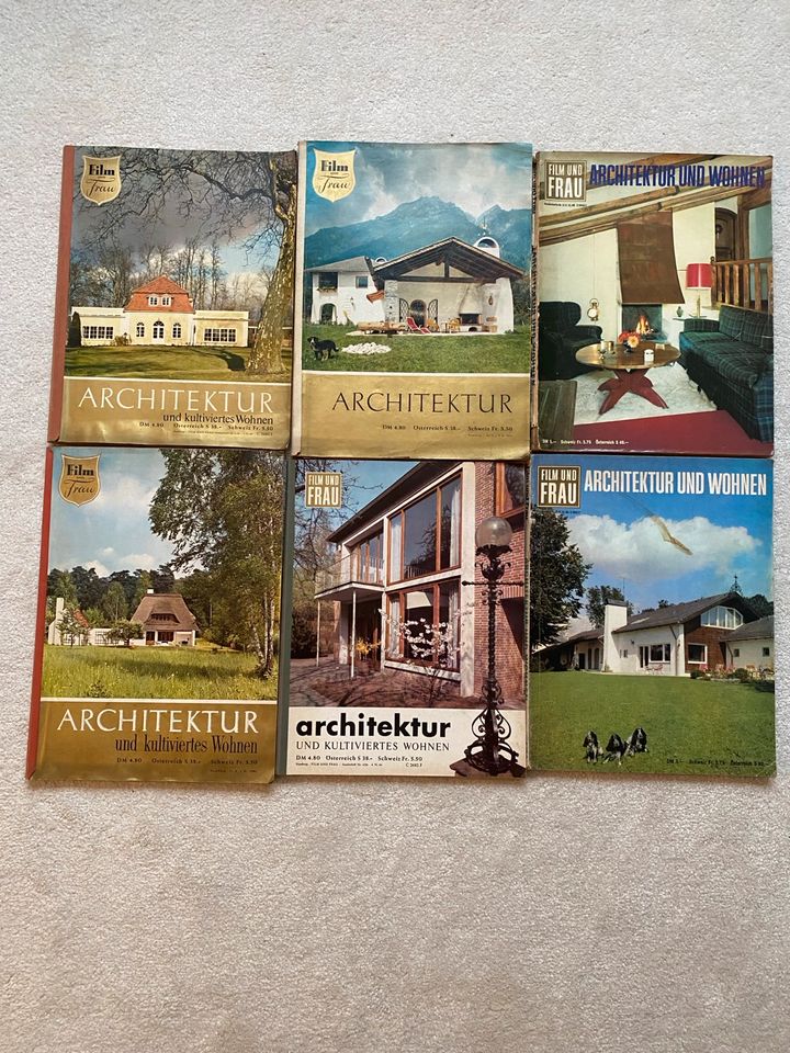 6 historische Zeitschriften zum Thema Architektur und Wohnen in Hamburg