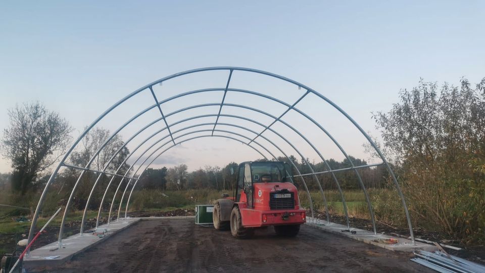 9,15 x 10 x 4,5 m - Rundbogenhalle - Stabile & robuste Überdachungslösung für private & gewerbliche Zwecke - Einfache Montage ohne Genehmigung - Wetterfest Statik Schutz - Lagerhalle Zelthalle Depot in Riedstadt