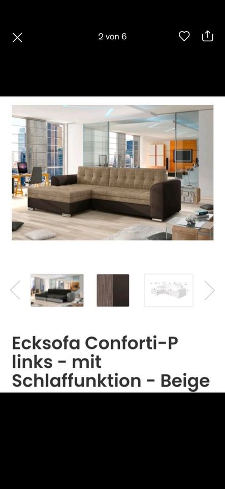 Ecksofa 2.70cmx 1.65cm Conforti mit schlaffunktion neu in Hannover