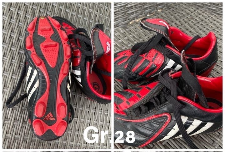 Gr. 28 Fußballschuhe rot/schwarz Stollen Adidas in Mechernich