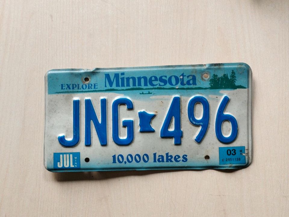 Original Car Plate USA Minnesota in Malsch