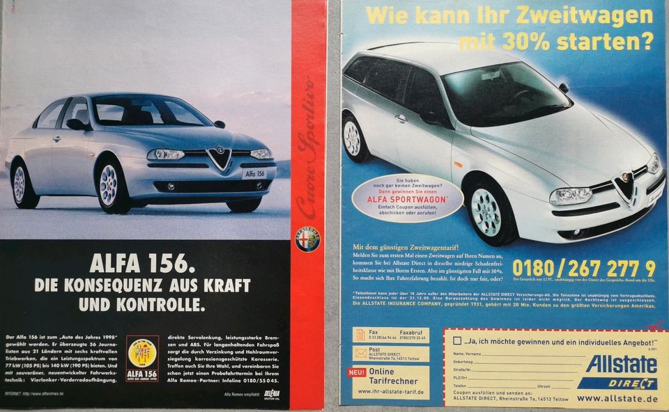 Alfa Romeo 156 Reklame Berichte GTA JTD 1,8 2,0 Sportwagon Tuning in Hanau