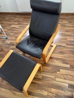 IKEA Pöang Sessel und Hocker aus braunem Leder Niedersachsen - Bad Zwischenahn Vorschau
