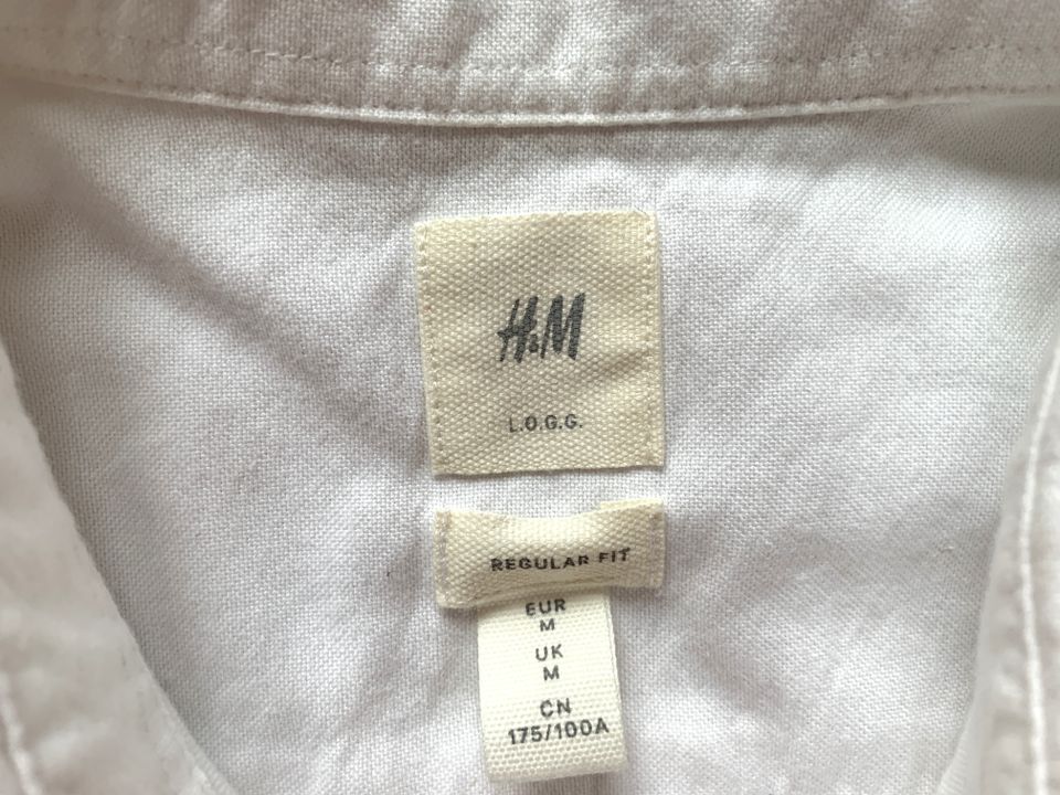 Hemd Weiß Herren H&M 100% Cotton M Firmung Hochzeit Konfirmation in Ismaning