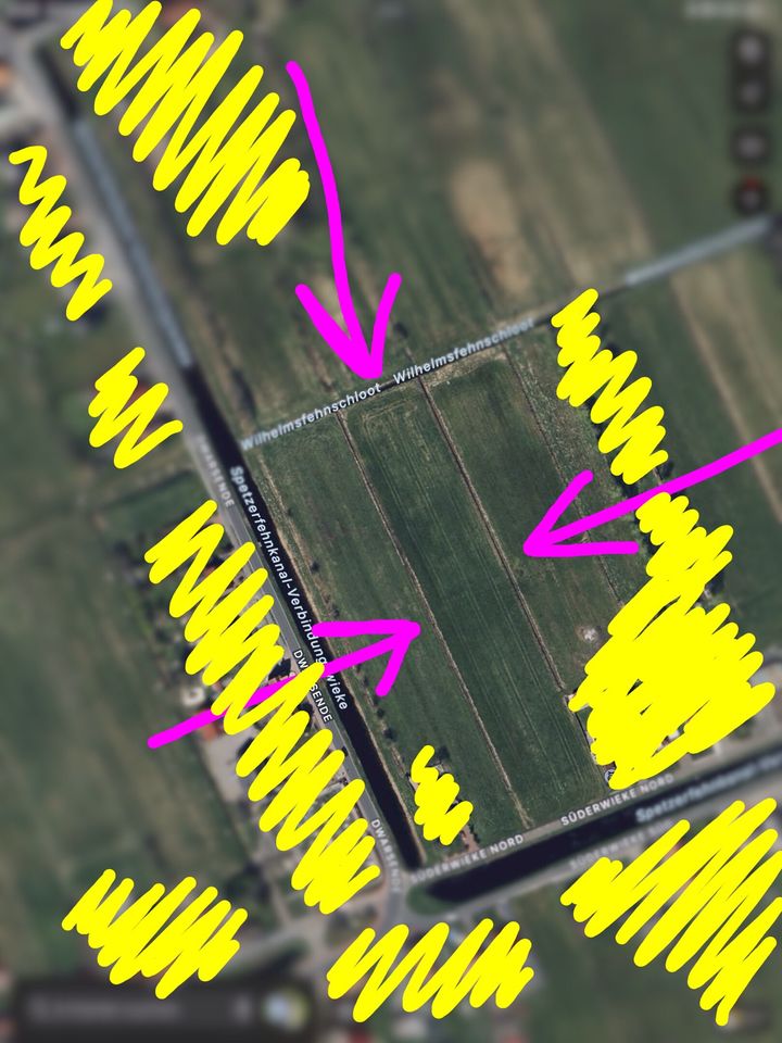 Weideland als Bauland (m 2 Bauplätzen) ausgewiesen-im Fehngebiet in Wiesmoor