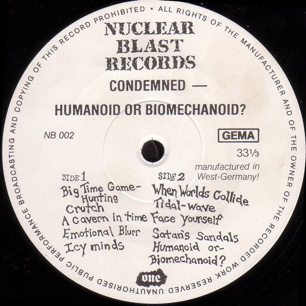 Condemned? – Humanoid Or Biomechanoid? (1987, Vinyl) in Neubrandenburg