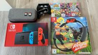 Nintendo Switch + 4 Spiele + Ring Fit und Zubehör Thüringen - Gebesee Vorschau