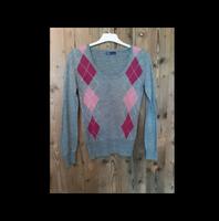 Pullover Shirt Sweatshirt pink rosa Muster Rauten XS S 34 36 Sachsen - Mülsen Vorschau