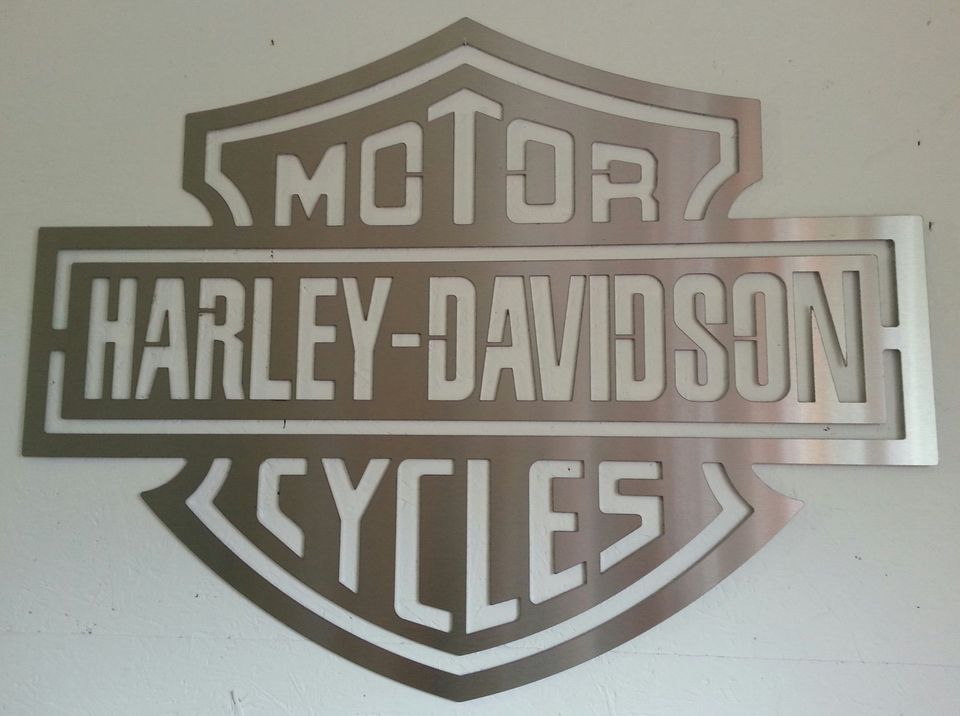 Harley Davidson Logo, Edelstahl Blechschild, 820 x 630 x 2 mm in Karwitz