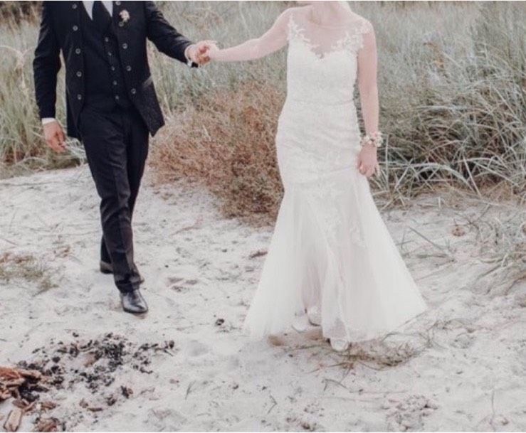 Brautkleid Vintage Boho Ivory Spitze Rückenausschnitt Hochzeit in Lübeck