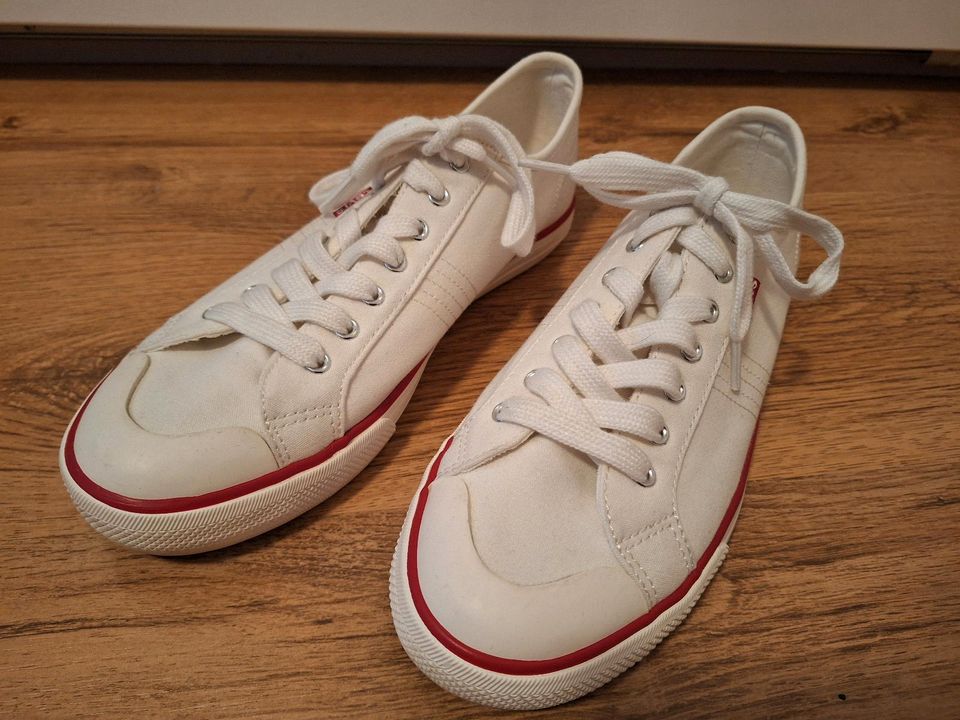 LEVIS Shoes Damen Sneaker Gr.41 weiß rot Textil Freizeitschuh in Velden