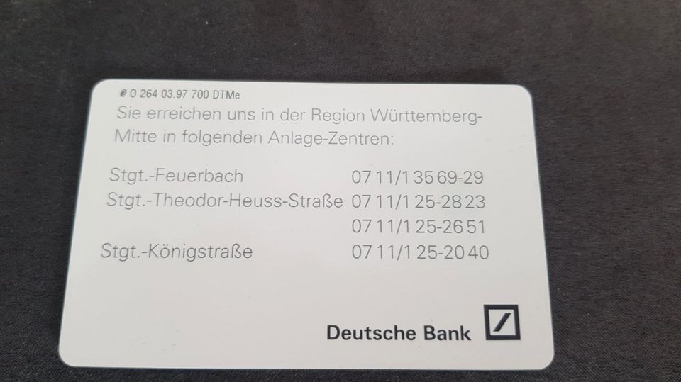 Telefonkarte Dt. Bank Privates Anlagemanagement Auflage 700 Stück in Sindelfingen
