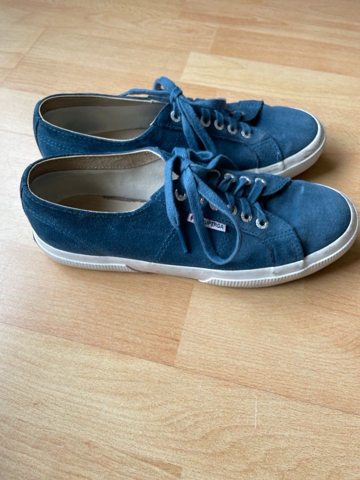 Superga, Schuhe, blau, Leder, Größe 39,5, Damen, Sneaker in Bielefeld