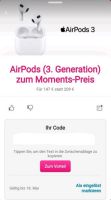 Apple AirPods 3 (3.Generation) für 147 Euro -Telekom Moments Code Bayern - Augsburg Vorschau