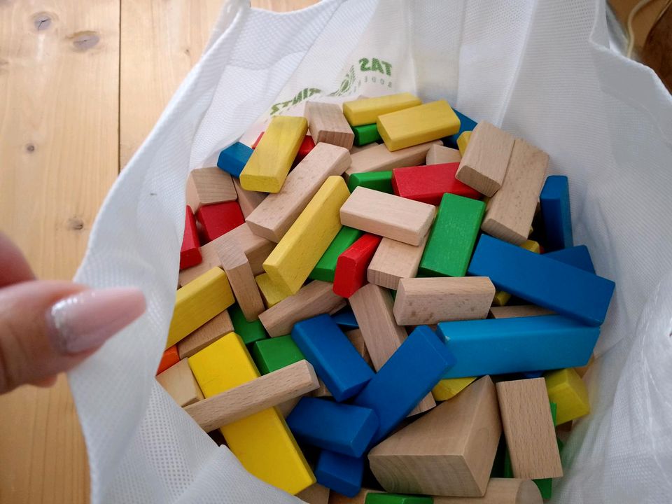 Holzbausteine Holzklötze 220 Stück in Burgstädt