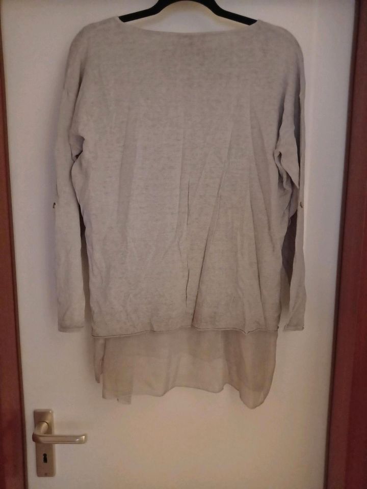 Damen Oberteil Shirt dünner Pullover hell grau Gr L Neuwertig in Hamm