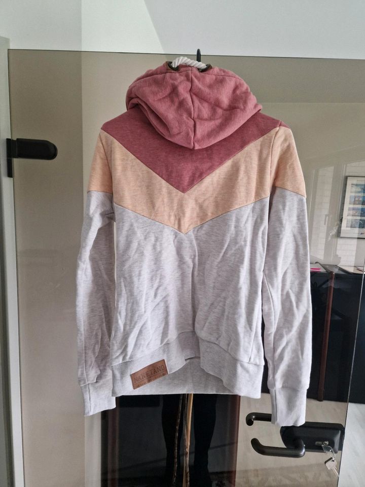 Naketano Pullover Hoodie mit Kapuze Grau Orange Rot Rosa S 36 in Neuss