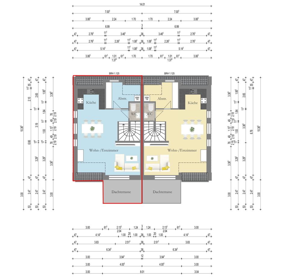 Neubau! Maisonette-Wohnung (EG/OG/DG) mit Dachterrasse in zentrumsnaher Lage von Wildeshausen in Wildeshausen