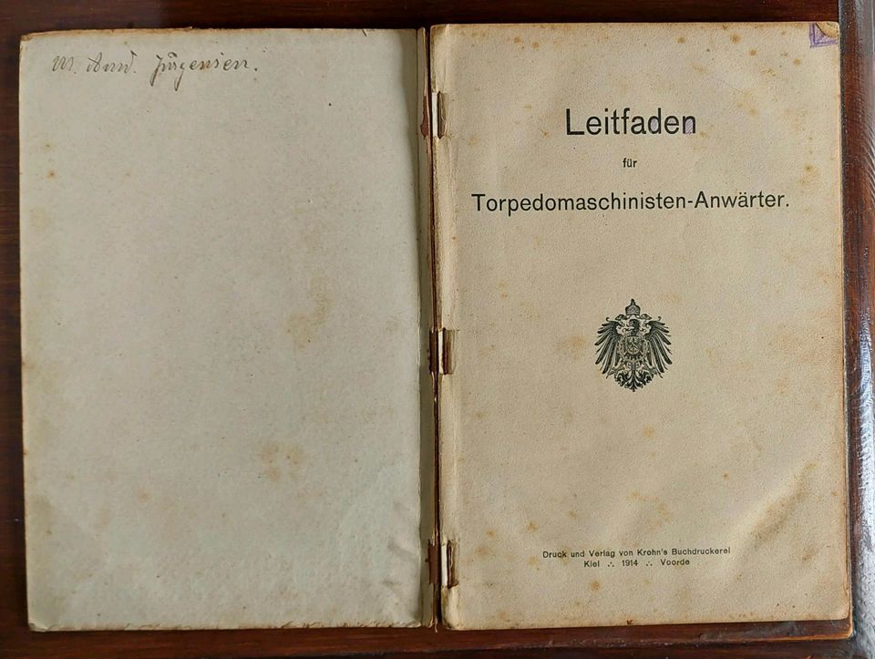 Antiquarischer Leitfaden für Torpedomaschinisten- Anwärter 1914 in Rehm-Flehde-Bargen