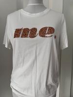 H&M Shirt t-Shirt kurzarm „me“ Statement weiß Gold glitzer Frankfurt am Main - Seckbach Vorschau