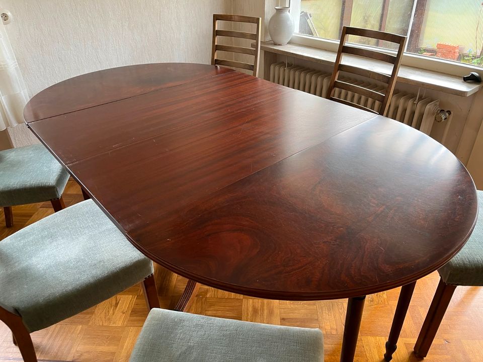 Original Mid Century Chippendale 60er Auszieh-Esstisch Holz in Lübeck