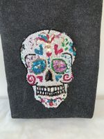 Didi Nadelfilz Tasche grau Totenkopf Skull Handmade selbstgenäht Bremen - Vegesack Vorschau