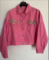 Neu! Azara Paris Jeansjacke pink mit Perlenbesatz, Wandsbek - Hamburg Wellingsbüttel Vorschau