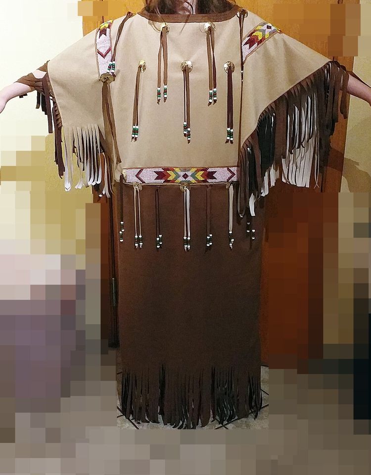 Indianer Kleid UNIKAT Microfaser handgefertigt hochwertig in Erfde