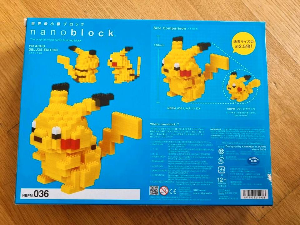 Pikachu Nanoblock 12 cm hoch 560 Teile in Konz