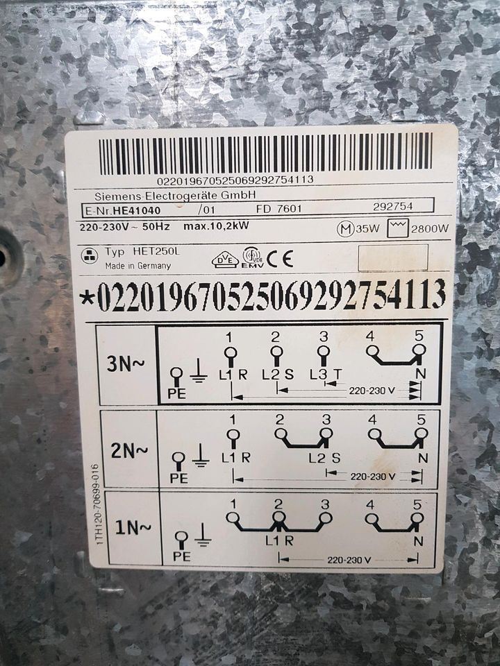 Elektro Einbauherd von Siemens. Funktioniert super. in Neu-Eichenberg