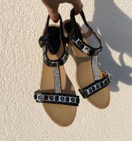 Sandalen Keil schwarz beige Strass Glitzer 38 39 40 Primark H&M Baden-Württemberg - Oedheim Vorschau