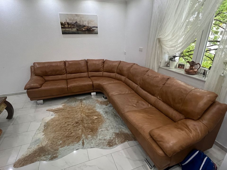 Leder Couch Garnitur in Kamen