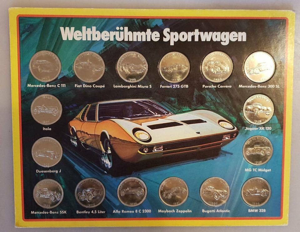 SHELL Münzen Set Weltberühmte Sportwagen 70er Jahre in Zimmerschied