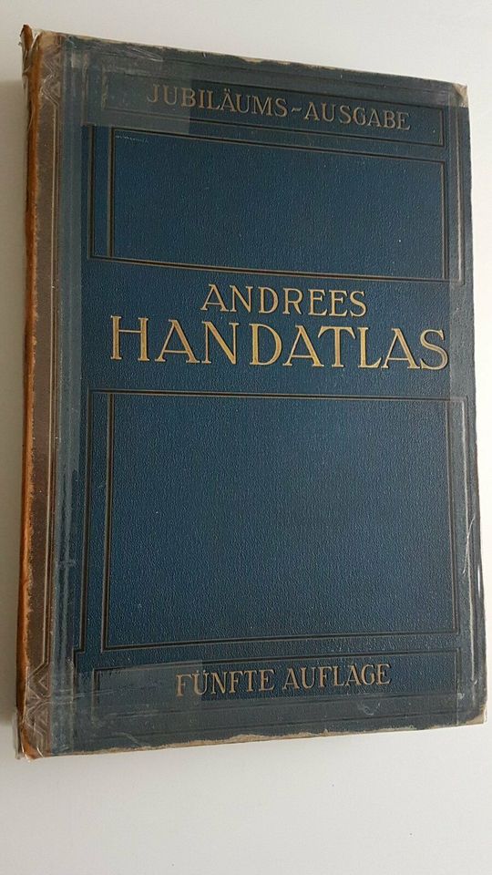 ANTIK Andrees Atlas Handatlas 1908 Jubiläum Exlibris Landkarte in Nürnberg (Mittelfr)