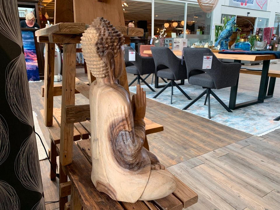 Deko Buddha Figur aus Teak-Holz groß - vom Händler in Bernau