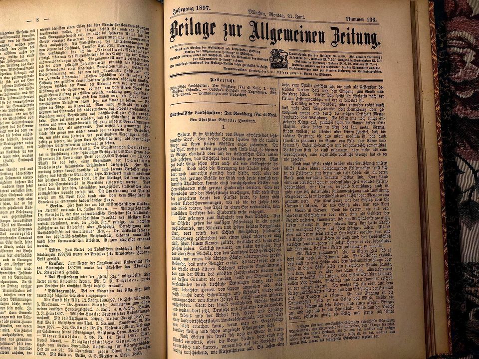 1897 ...70 Beilagen Allgemeine Zeitung München in Braunsbedra