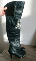 Italien Designer Stiefel echt Leder overknee schwarz Leo 37 38 Bayern - Straubing Vorschau