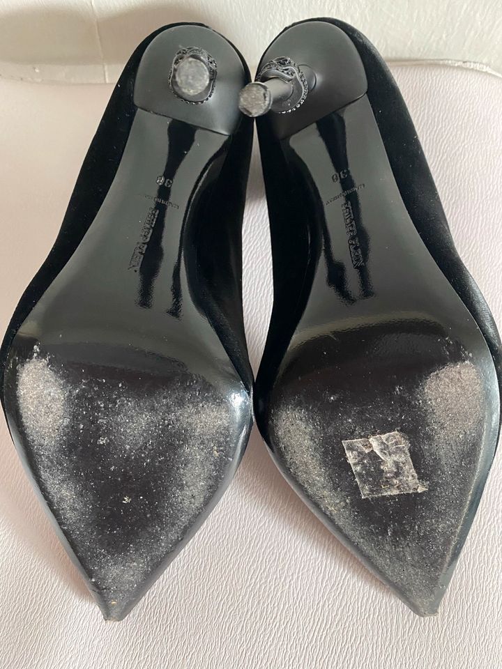 Original Philipp Plein Skull Samt High Heels Gr.38 Strass 1190,- in Düsseldorf