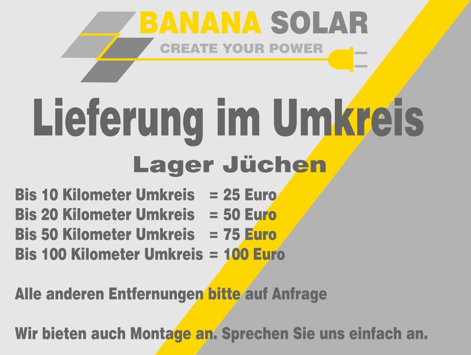 Balkonkraftwerk mit 1.100 Watt/peak und Hoymiles HM800 Wechselrichter mit Zulassung nach VDE4105 und DTU in Grevenbroich