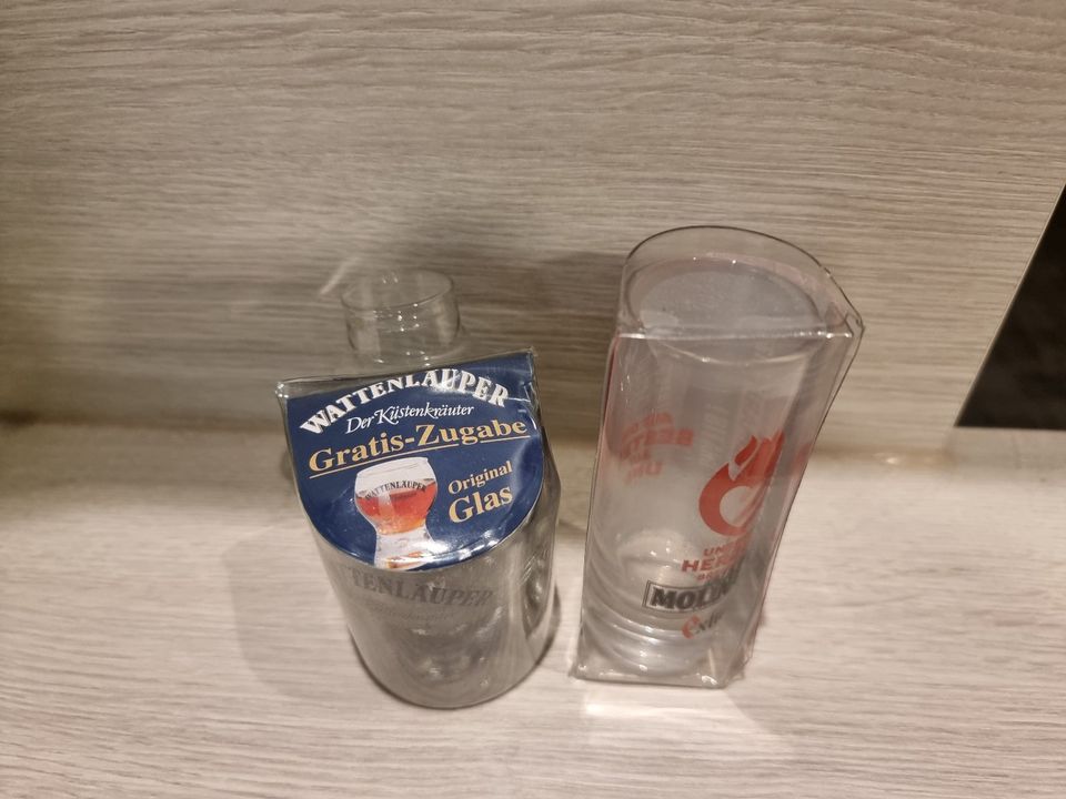 1 Molinari Glas und 1 Wattenläuper Glas - Shot - Stamperl in Wendeburg