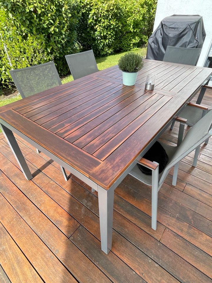 Premium Set Tisch Teak + 6 Stühle Marke STERN Garten Terrasse in Lichtenau